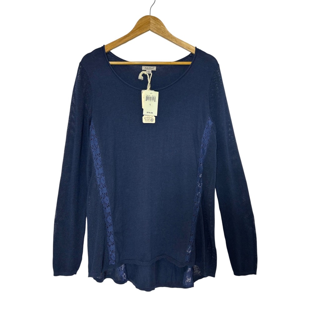 Lucky Brand Cotton Cashmere Blend Boho  Layering Long Sleeve Top L